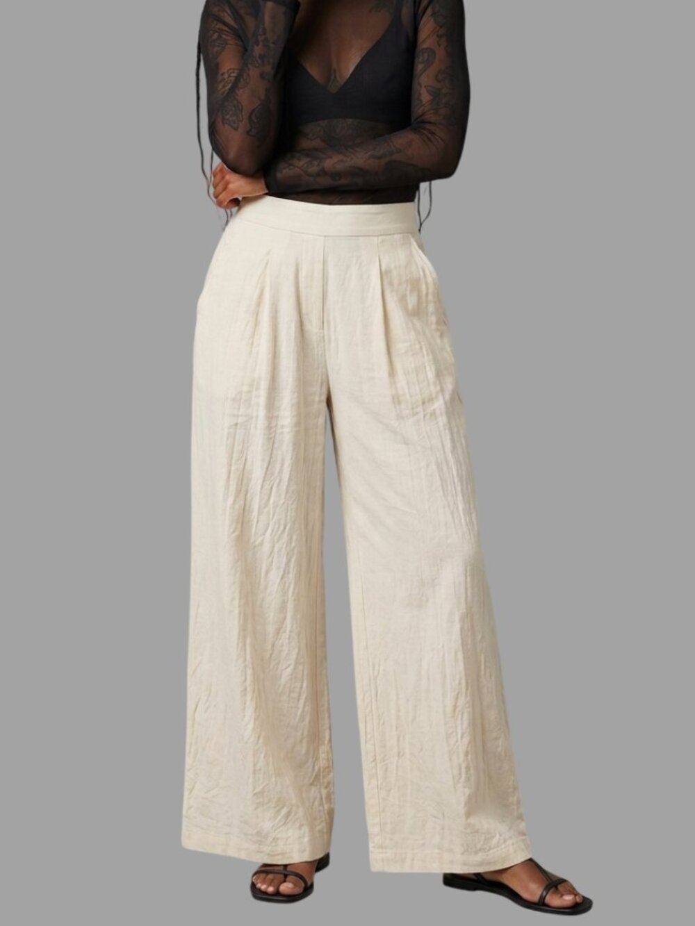 Target A New Day Wide Leg Pant Crinkle Off White Medium